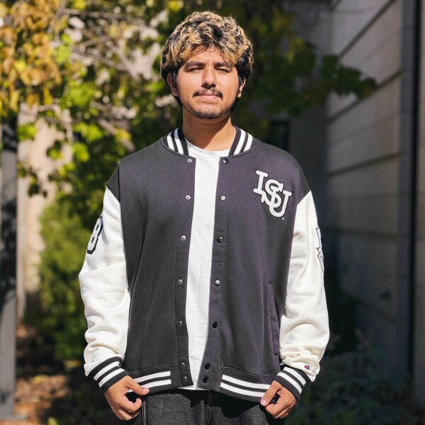 Champion Cursive Cyclones Black Fleece Varsity Jacket SMU